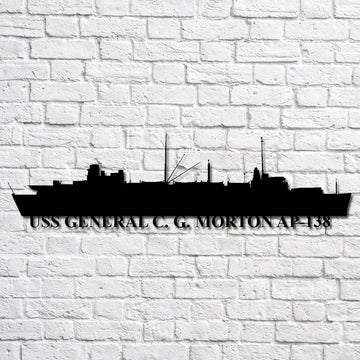 US Navy Metal Sign, Uss General C G Morton Ap138 Navy Ship Metal Art, Custom Us Navy Ship Cut Metal Sign, Navy Veteran Metal Sign