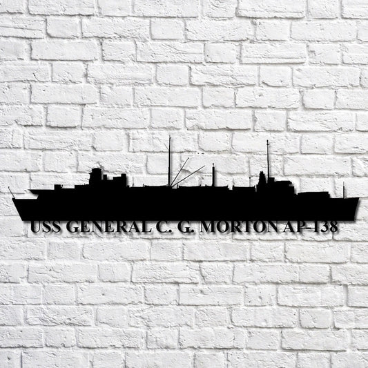 US Navy Metal Sign, Uss General C G Morton Ap138 Navy Ship Metal Art, Custom Us Navy Ship Cut Metal Sign, Navy Veteran Metal Sign