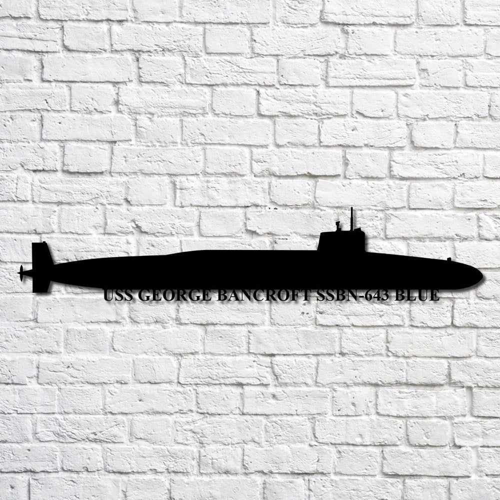 US Navy Metal Sign, Uss George Bancroft Ssbn643 Blue Navy Ship Metal Art, Custom Us Navy Ship Cut Metal Sign, Navy Veteran Metal Sign