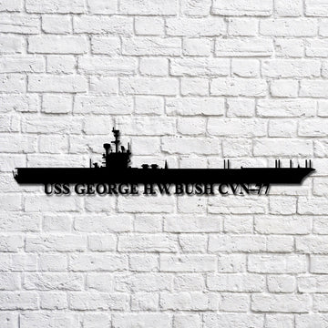 US Navy Metal Sign, Uss George Hw Bush Cvn 77 Navy Ship Metal Art, Navy Veteran Metal Sign