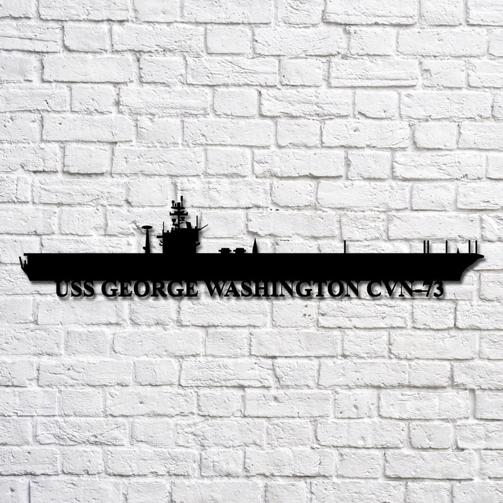 US Navy Metal Sign, Uss George Washington Cvn73 Navy Ship Metal Art, Custom Us Navy Ship Cut Metal Sign, Navy Veteran Metal Sign