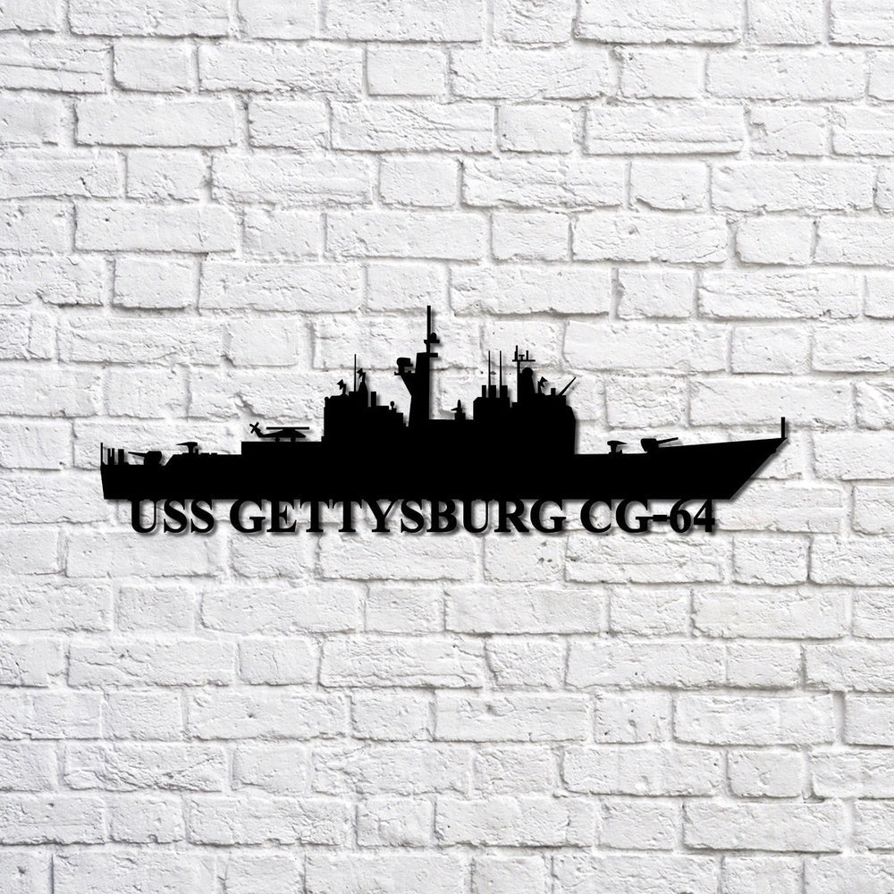 US Navy Metal Sign, Uss Gettysburg Cg64 Navy Ship Metal Sign, Memory Wall Metal Sign, Navy Veteran Metal Sign