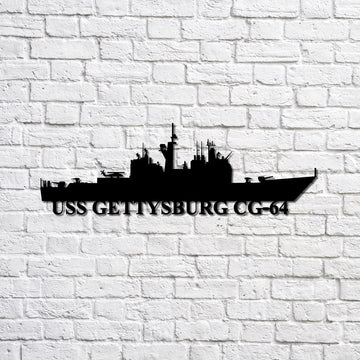 US Navy Metal Sign, Uss Gettysburg Cg64 Navy Ship Metal Sign, Memory Wall Metal Sign, Navy Veteran Metal Sign