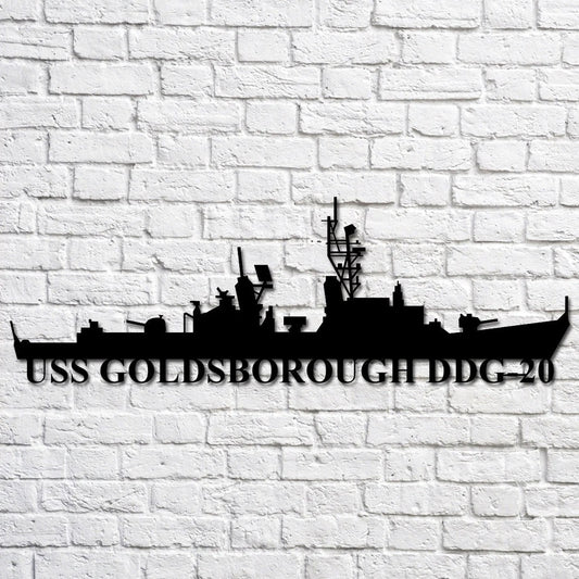 US Navy Metal Sign, Uss Goldsborough Ddg20 Navy Ship Metal Art, Custom Us Navy Ship Cut Metal Sign, Navy Veteran Metal Sign