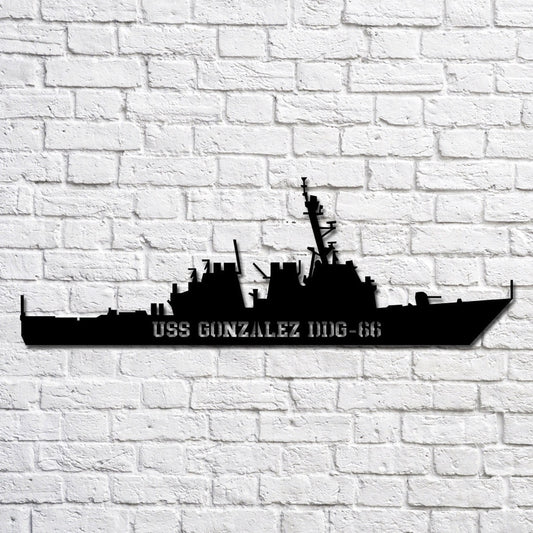US Navy Metal Sign, Uss Gonzalez Ddg66 Navy Ship Metal Art, Custom Us Navy Ship Cut Metal Sign, Navy Veteran Metal Sign
