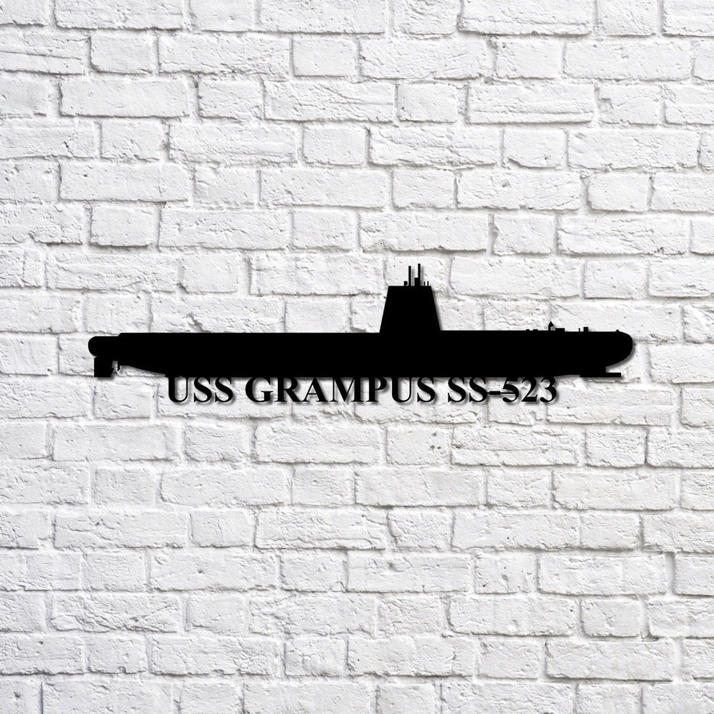 US Navy Metal Sign, Uss Grampus Ss523 Navy Ship Metal Sign, Memory Wall Metal Sign, Navy Veteran Metal Sign