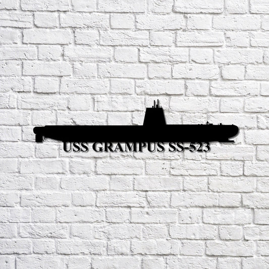 US Navy Metal Sign, Uss Grampus Ss523 Navy Ship Metal Sign, Memory Wall Metal Sign, Navy Veteran Metal Sign