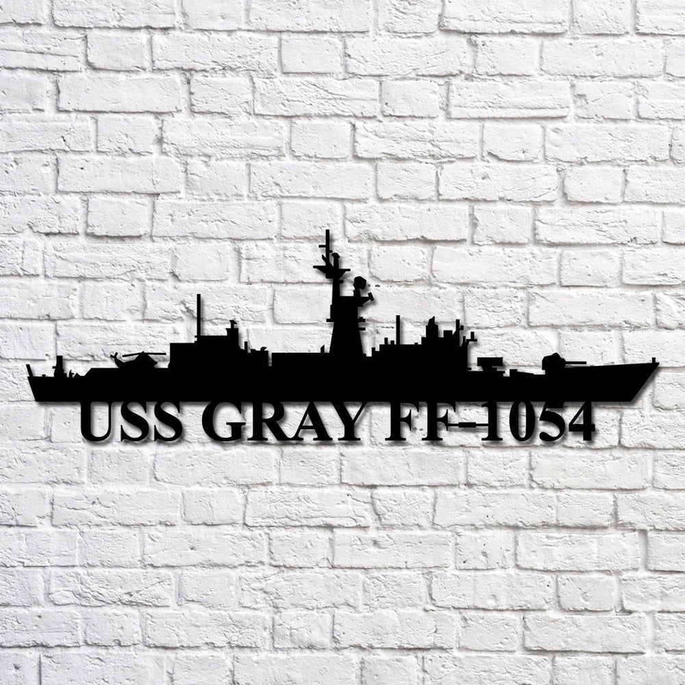 US Navy Metal Sign, Uss Gray Ff1054 Navy Ship Metal Art, Custom Us Navy Ship Cut Metal Sign, Navy Veteran Metal Sign