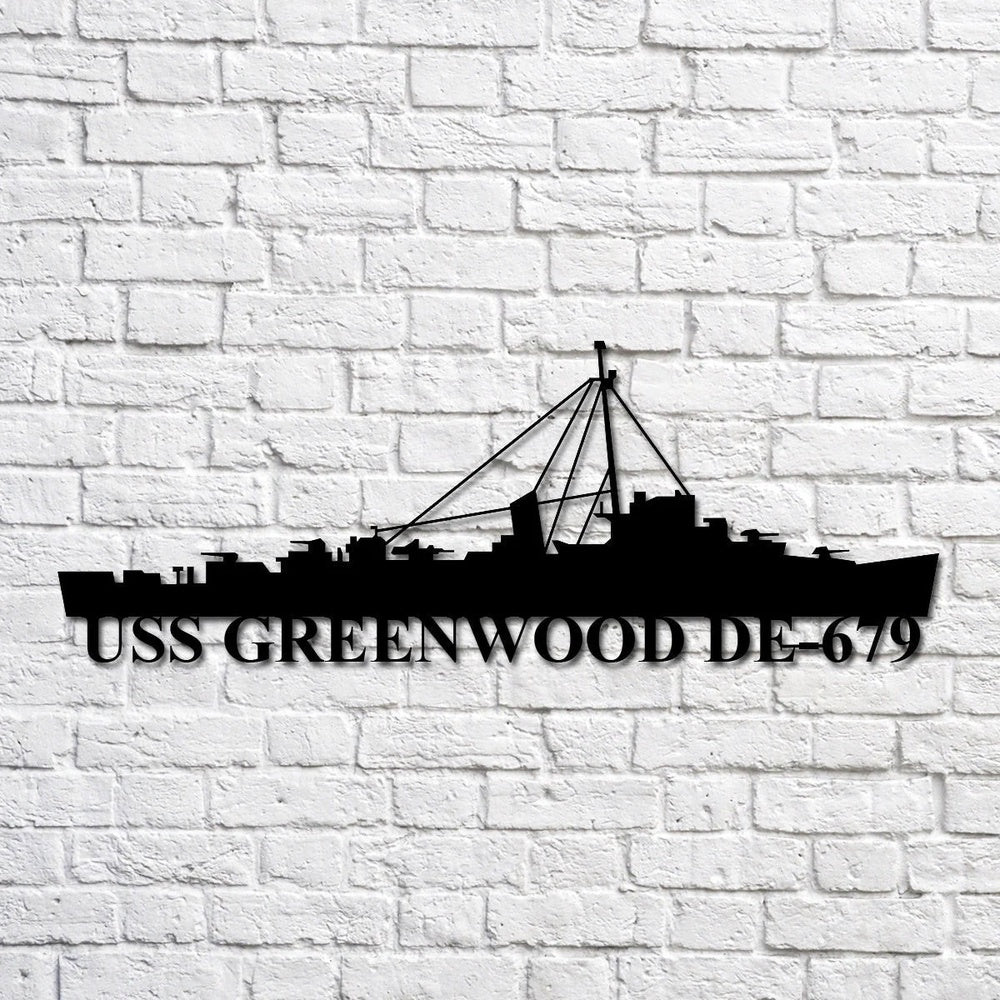 US Navy Metal Sign, Uss Greenwood De679 Navy Ship Metal Art, Custom Us Navy Ship Cut Metal Sign, Navy Veteran Metal Sign