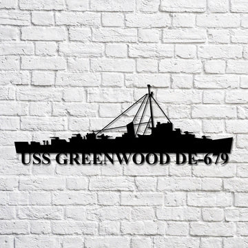 US Navy Metal Sign, Uss Greenwood De679 Navy Ship Metal Art, Custom Us Navy Ship Cut Metal Sign, Navy Veteran Metal Sign