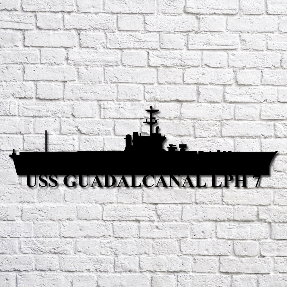US Navy Metal Sign, Uss Guadalcanal Lph 7 Navy Ship Metal Art, Custom ...