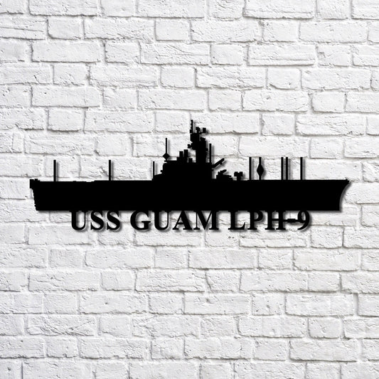 US Navy Metal Sign, Uss Guam Lph9 Navy Ship Metal Art, Custom Us Navy Ship Cut Metal Sign, Navy Veteran Metal Sign