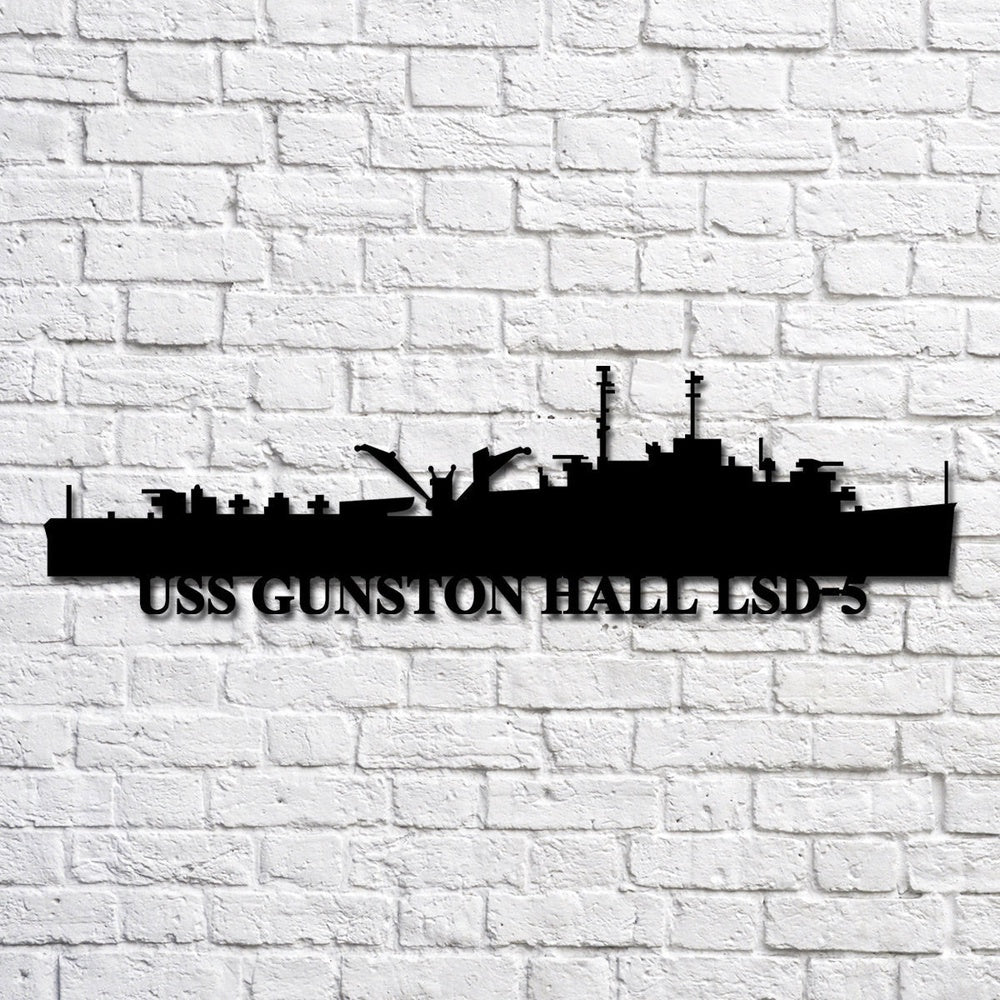 US Navy Metal Sign, Uss Gunston Hall Lsd5 V2 Navy Ship Metal Art, Custom Us Navy Ship Cut Metal Sign, Navy Veteran Metal Sign