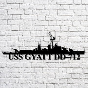 US Navy Metal Sign, Uss Gyatt Dd712 Navy Ship Metal Art, Custom Us Navy Ship Cut Metal Sign, Navy Veteran Metal Sign