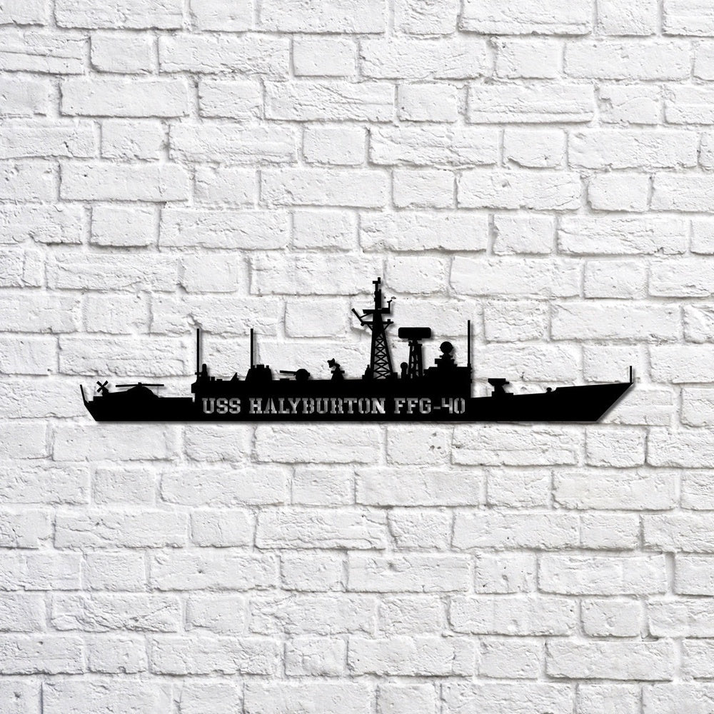 US Navy Metal Sign, Uss Halyburon Ffg40 Navy Ship Metal Sign, Memory Wall Metal Sign, Navy Veteran Metal Sign