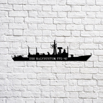 US Navy Metal Sign, Uss Halyburon Ffg40 Navy Ship Metal Sign, Memory Wall Metal Sign, Navy Veteran Metal Sign