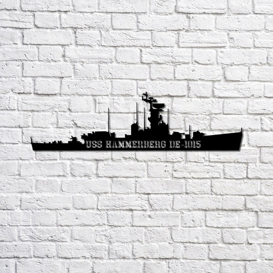 US Navy Metal Sign, Uss Hammerberg De1015 Navy Ship Metal Sign, Memory Wall Metal Sign, Navy Veteran Metal Sign