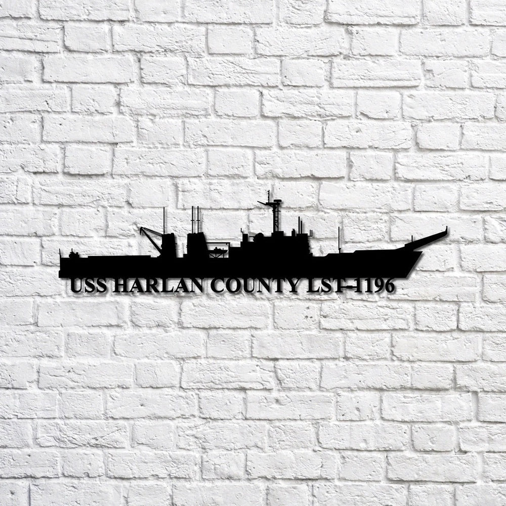US Navy Metal Sign, Uss Harlan County Lst1196 Navy Ship Metal Sign, Memory Wall Metal Sign, Navy Veteran Metal Sign