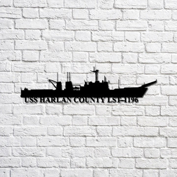 US Navy Metal Sign, Uss Harlan County Lst1196 Navy Ship Metal Sign, Memory Wall Metal Sign, Navy Veteran Metal Sign