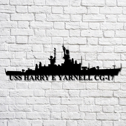 US Navy Metal Sign, Uss Harry E Yarnell Cg17 Navy Ship Metal Art, Custom Us Navy Ship Cut Metal Sign, Navy Veteran Metal Sign