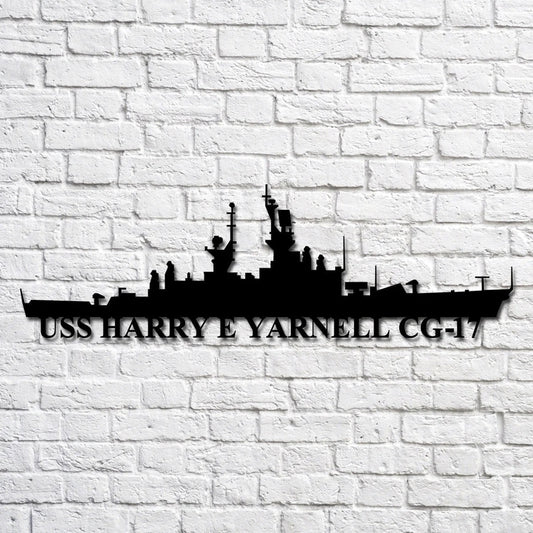 US Navy Metal Sign, Uss Harry E Yarnell Cg17 Navy Ship Metal Art, Custom Us Navy Ship Cut Metal Sign, Navy Veteran Metal Sign