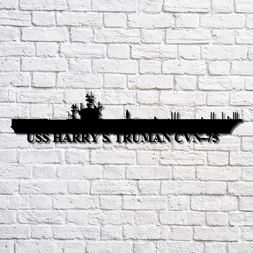US Navy Metal Sign, Uss Harry S Truman (cvn75) Navy Ship Metal Art, Custom Us Navy Ship Cut Metal Sign, Navy Veteran Metal Sign