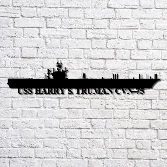 US Navy Metal Sign, Uss Harry S Truman (cvn75) Navy Ship Metal Art, Custom Us Navy Ship Cut Metal Sign, Navy Veteran Metal Sign