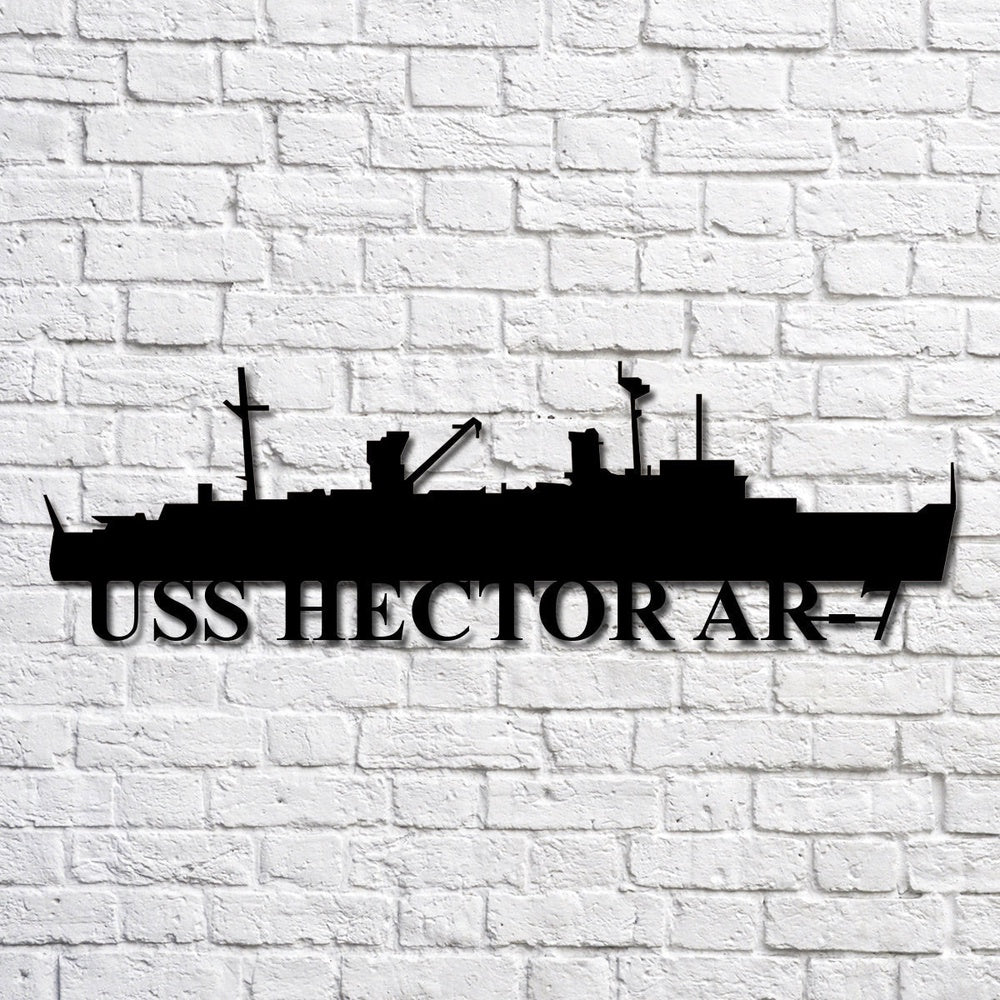 US Navy Metal Sign, Uss Hector Ar7 Navy Ship Metal Art, Custom Us Navy Ship Cut Metal Sign, Navy Veteran Metal Sign