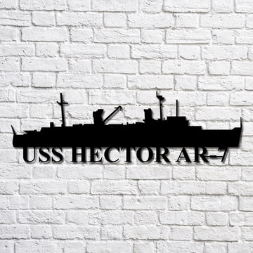 US Navy Metal Sign, Uss Hector Ar7 Navy Ship Metal Art, Custom Us Navy Ship Cut Metal Sign, Navy Veteran Metal Sign