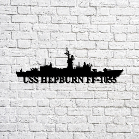 US Navy Metal Sign, Uss Hepburn Ff1055 Navy Ship Metal Sign, Memory Wall Metal Sign, Navy Veteran Metal Sign