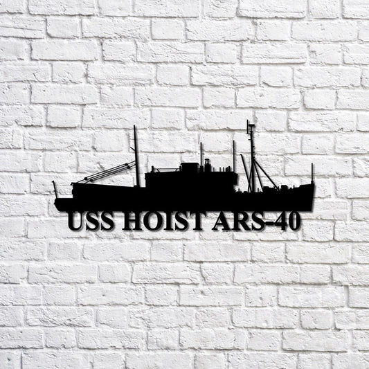 US Navy Metal Sign, Uss Hoist Ars40 Navy Ship Metal Sign, Memory Wall Metal Sign, Navy Veteran Metal Sign