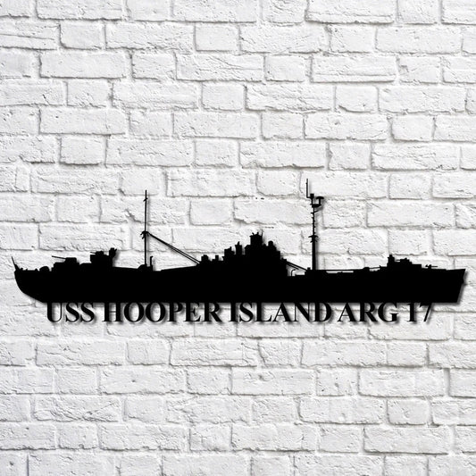 US Navy Metal Sign, Uss Hooper Island Arg 17 Navy Ship Metal Art, Custom Us Navy Ship Cut Metal Sign, Navy Veteran Metal Sign