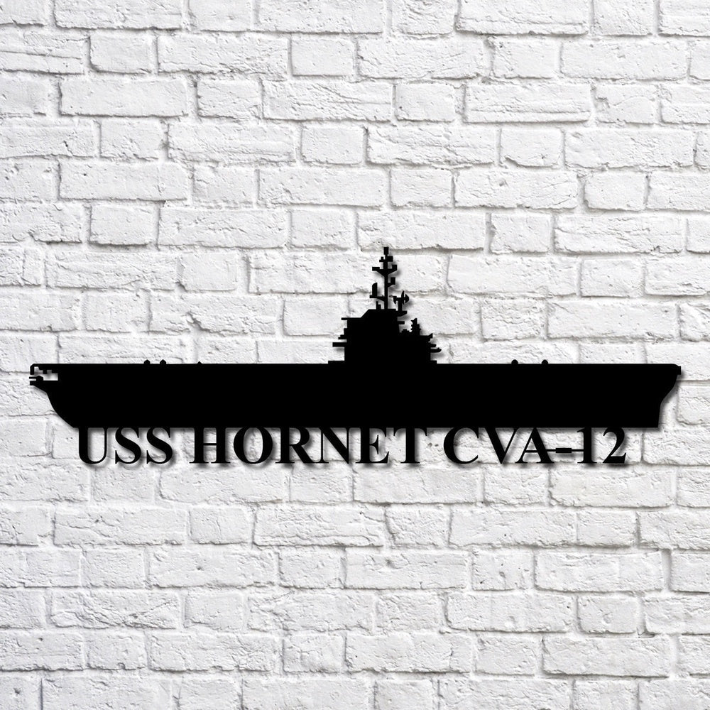 US Navy Metal Sign, Uss Hornet Cva12 Navy Ship Metal Art, Custom Us Navy Ship Cut Metal Sign, Navy Veteran Metal Sign