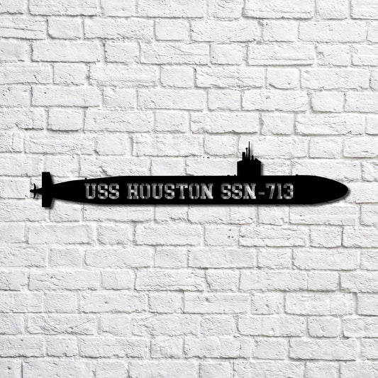 US Navy Metal Sign, Uss Houston Navy Ship Metal Art, Custom Us Navy Ship Cut Metal Sign, Navy Veteran Metal Sign