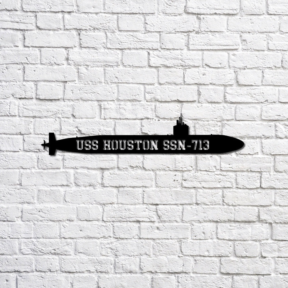 US Navy Metal Sign, Uss Houston Ssn713 Navy Ship Metal Sign, Memory Wall Metal Sign, Navy Veteran Metal Sign