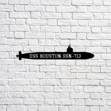US Navy Metal Sign, Uss Houston Ssn713 Navy Ship Metal Sign, Memory Wall Metal Sign, Navy Veteran Metal Sign