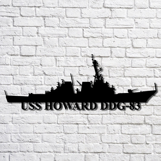US Navy Metal Sign, Uss Howard Ddg83 Navy Ship Metal Art, Custom Us Navy Ship Cut Metal Sign, Navy Veteran Metal Sign