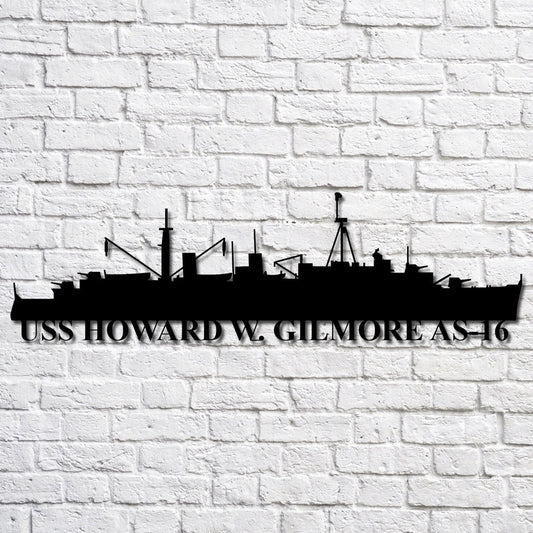 US Navy Metal Sign, Uss Howard W Gilmore As16 Navy Ship Metal Art, Custom Us Navy Ship Cut Metal Sign, Navy Veteran Metal Sign