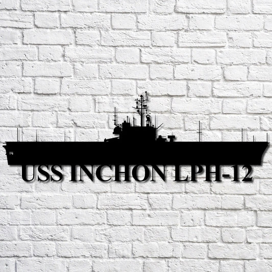 US Navy Metal Sign, Uss Inchon Lph12 Navy Ship Metal Art, Custom Us Navy Ship Cut Metal Sign, Navy Veteran Metal Sign