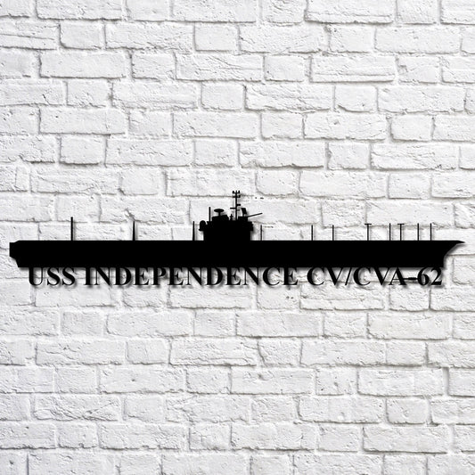 US Navy Metal Sign, Uss Independence Cv_cva62 Navy Ship Metal Art, Custom Us Navy Ship Cut Metal Sign, Navy Veteran Metal Sign