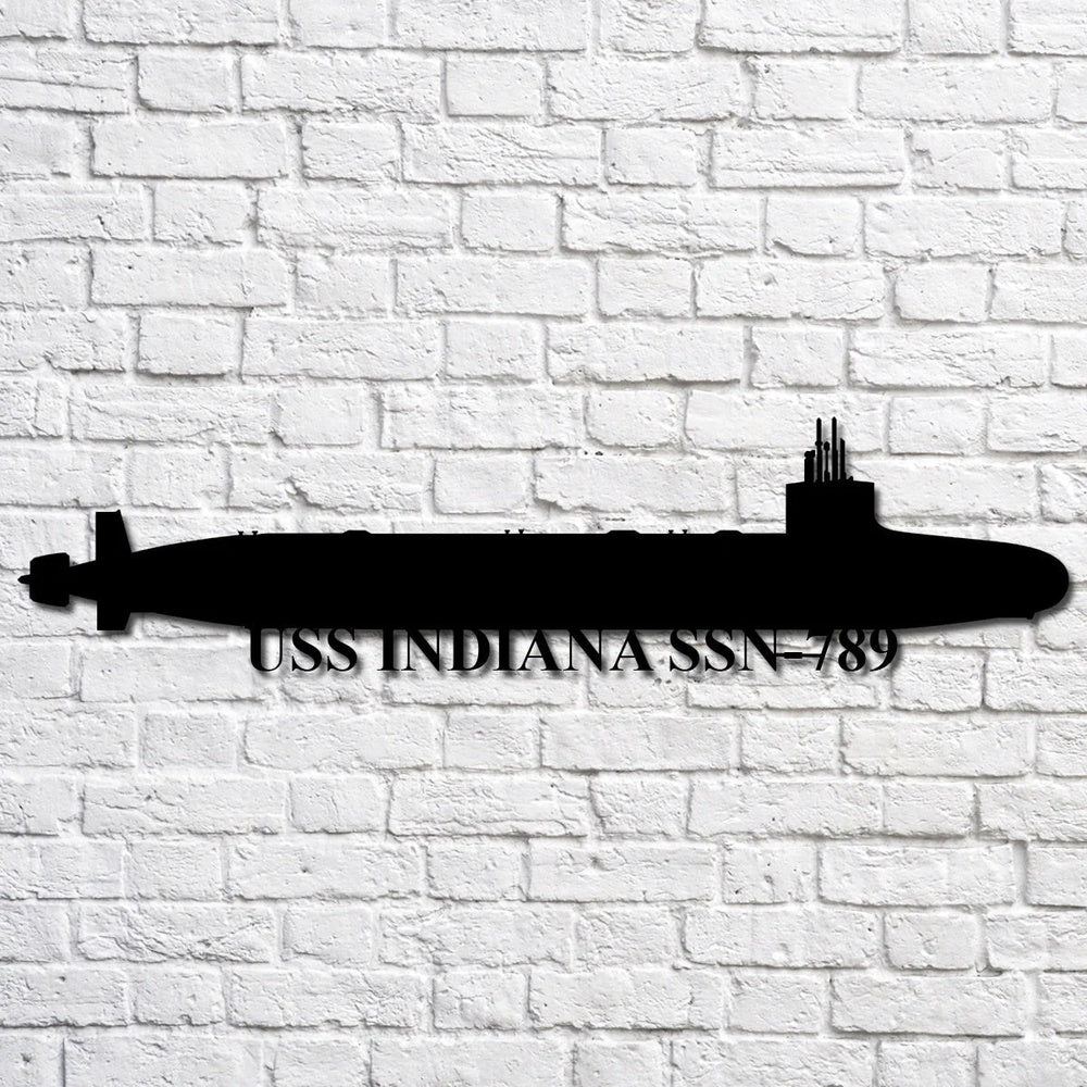 US Navy Metal Sign, Uss Indiana Ssn789 Navy Ship Metal Art, Custom Us Navy Ship Cut Metal Sign, Navy Veteran Metal Sign