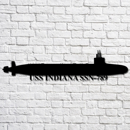 US Navy Metal Sign, Uss Indiana Ssn789 Navy Ship Metal Art, Custom Us Navy Ship Cut Metal Sign, Navy Veteran Metal Sign