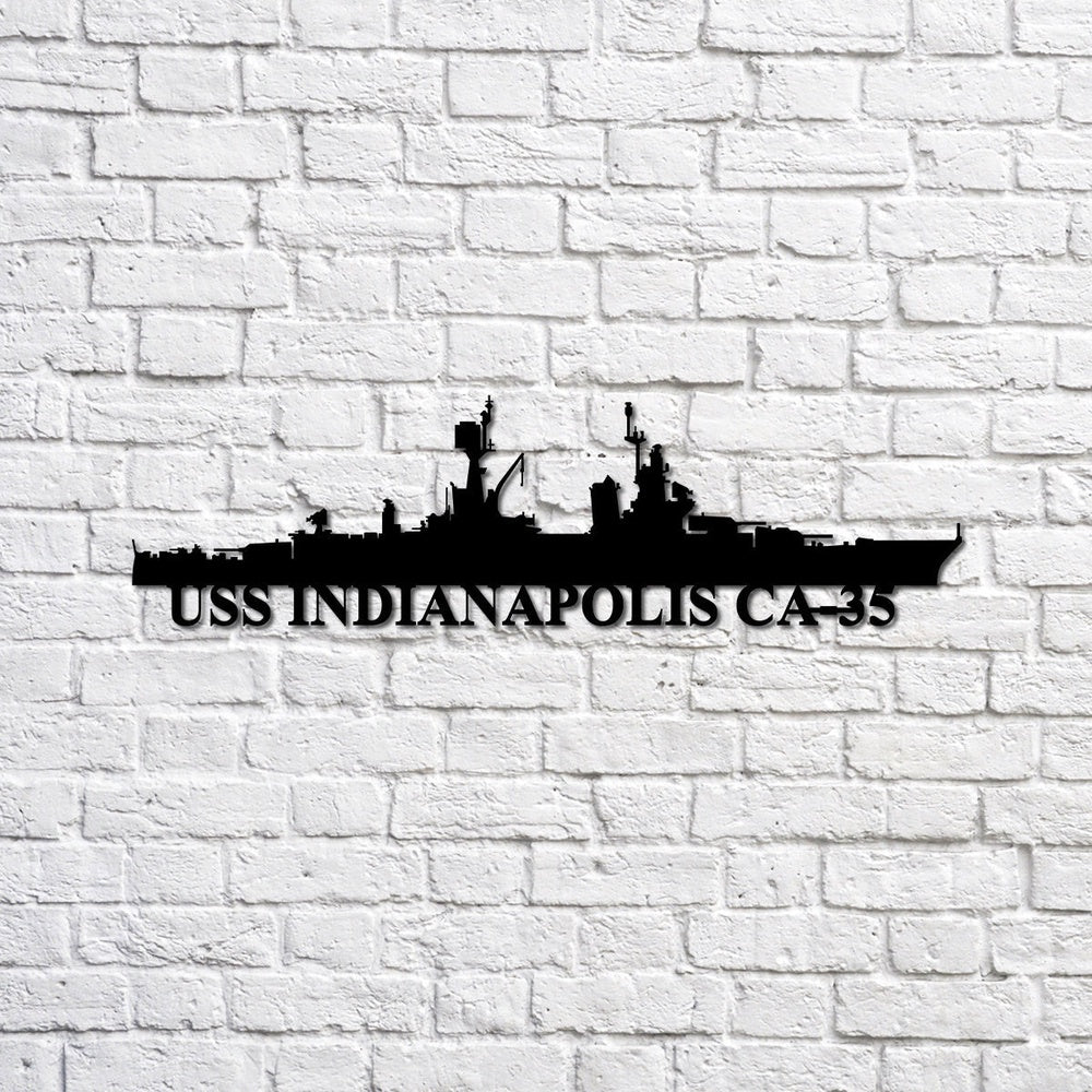 US Navy Metal Sign, Uss Indianapolis Ca35 Navy Ship Metal Sign, Memory Wall Metal Sign, Navy Veteran Metal Sign