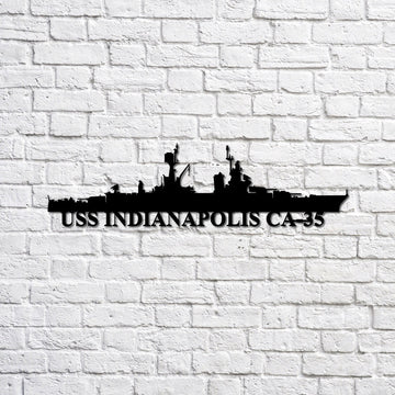 US Navy Metal Sign, Uss Indianapolis Ca35 Navy Ship Metal Sign, Memory Wall Metal Sign, Navy Veteran Metal Sign