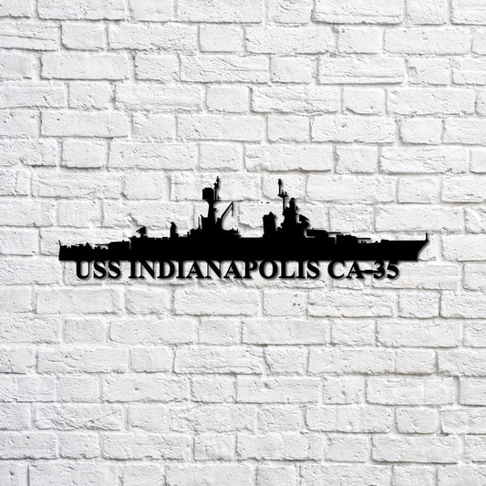 US Navy Metal Sign, Uss Indianapolis Ca35 Navy Ship Metal Sign, Memory Wall Metal Sign, Navy Veteran Metal Sign