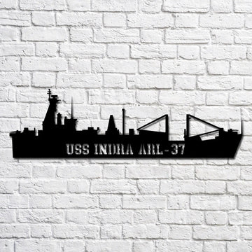 US Navy Metal Sign, Uss Indra Arl37 Navy Ship Metal Art, Custom Us Navy Ship Cut Metal Sign, Navy Veteran Metal Sign