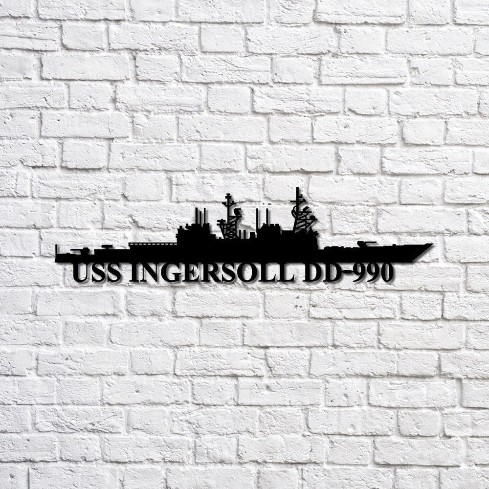 US Navy Metal Sign, Uss Ingersoll Dd990 Navy Ship Metal Sign, Memory Wall Metal Sign, Navy Veteran Metal Sign