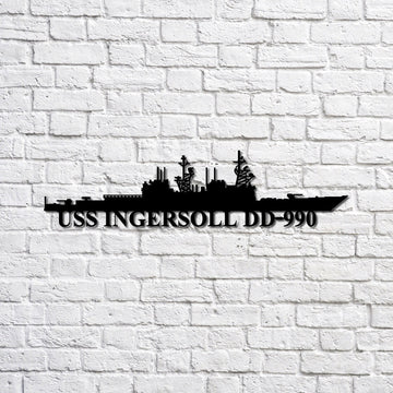 US Navy Metal Sign, Uss Ingersoll Dd990 Navy Ship Metal Sign, Memory Wall Metal Sign, Navy Veteran Metal Sign