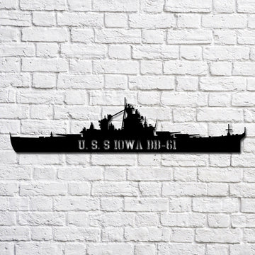 US Navy Metal Sign, Uss Iowa Bb61 Navy Ship Metal Art, Navy Veteran Metal Sign