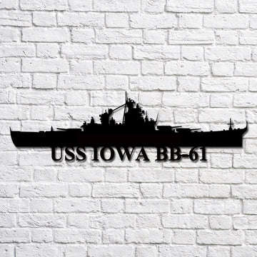 US Navy Metal Sign, Uss Iowa Bb61 V2 Navy Ship Metal Art, Custom Us Navy Ship Cut Metal Sign, Navy Veteran Metal Sign